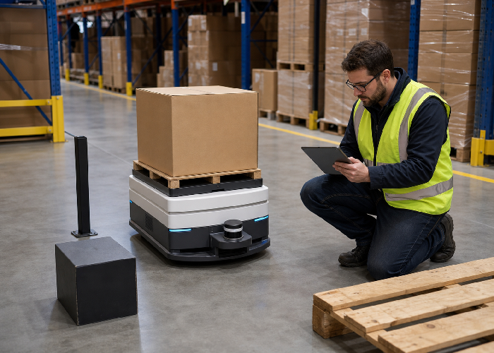 2D LiDAR in Dense Warehouse Aisles: Placement, Blind Spots and Safety Zones article image 3 2D LiDAR in dense warehouse aisles field application image 3