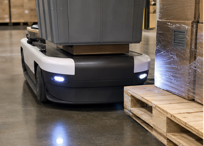 2D LiDAR scanner blind-zone testing on an AMR in a realistic LiDAR application scene