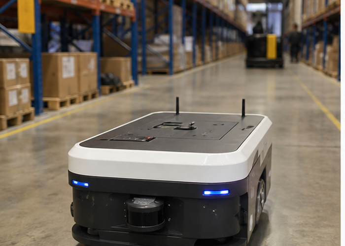 2D LiDAR sensor robot test in a realistic LiDAR application scene