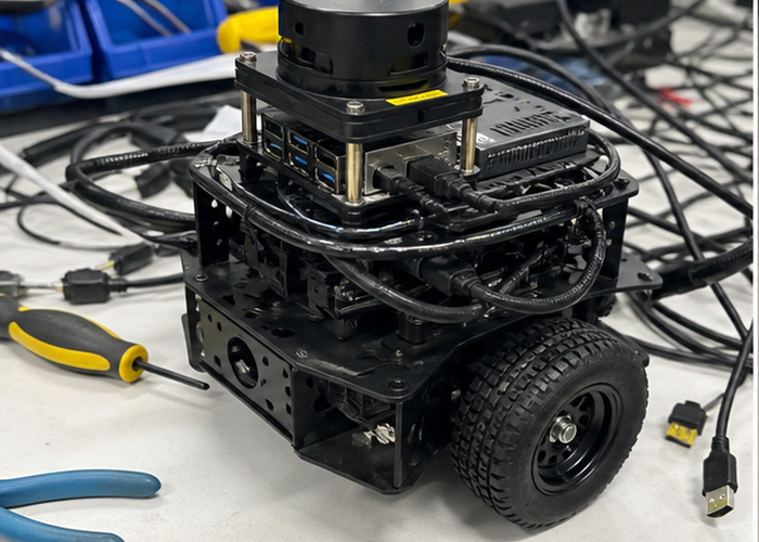 ROS robot 2D LiDAR setup in a realistic LiDAR application scene