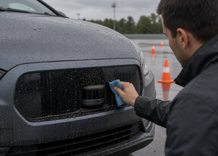 automotive LiDAR sensor cleaning field application image 2