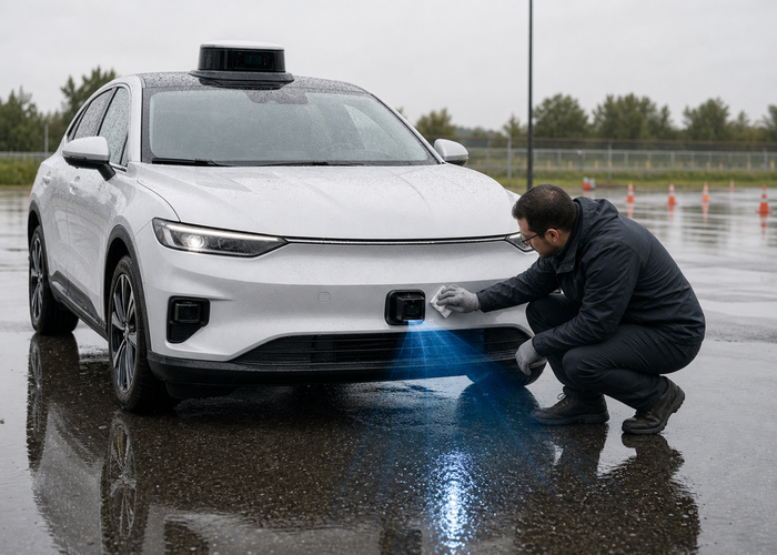 Automotive LiDAR window maintenance validation scene 2