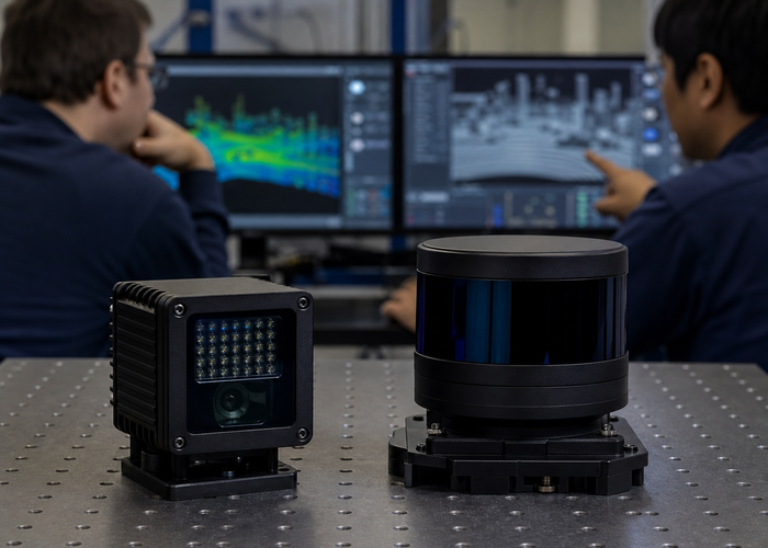 Flash LiDAR and FMCW LiDAR comparison in a realistic LiDAR application scene