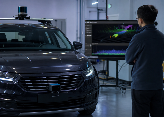 Flash LiDAR and FMCW LiDAR comparison validation scene 3