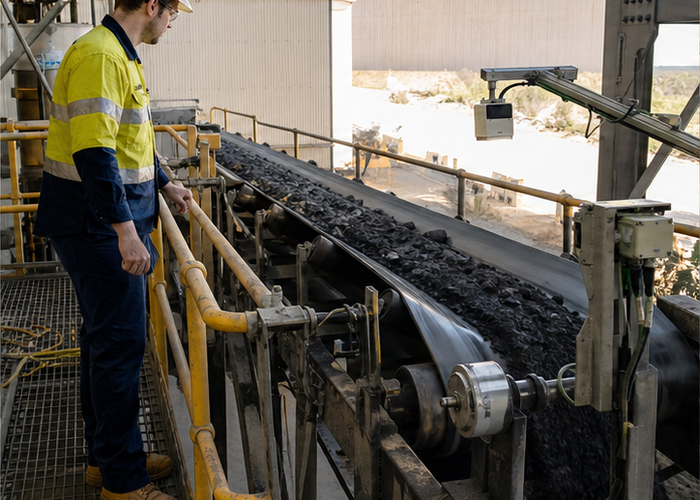 LiDAR conveyor material flow measurement validation scene 2