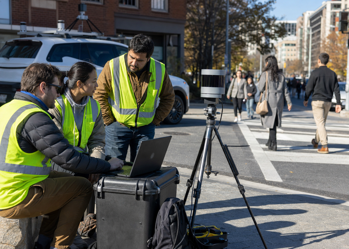 LiDAR pedestrian detection validation scene 3