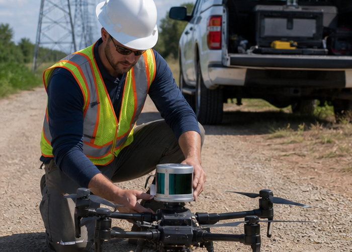 UAV LiDAR power line inspection in a realistic LiDAR application scene