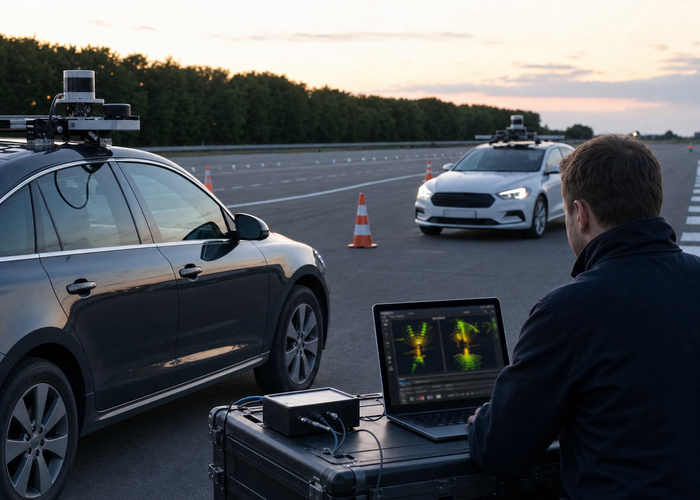 LiDAR interference fleet test validation scene 3