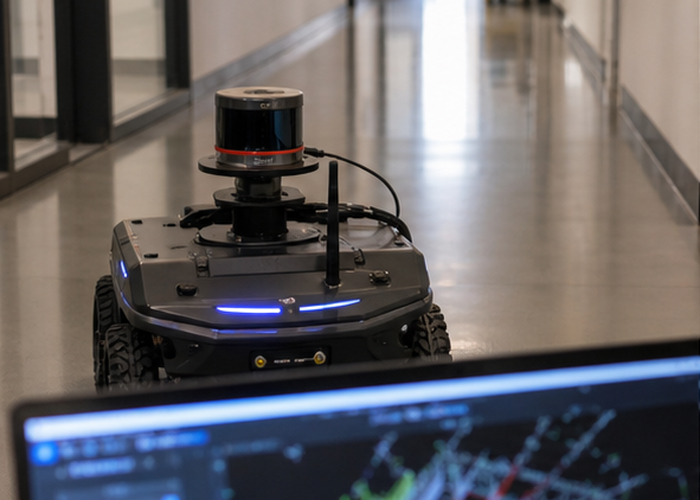 LiDAR SLAM test robot in a realistic LiDAR application scene