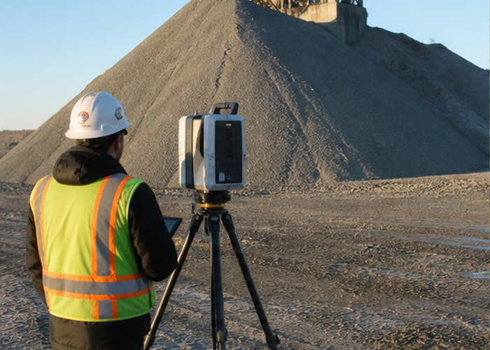 LiDAR stockpile breakline survey featured scene