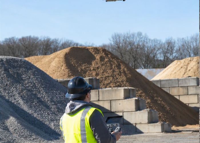 stockpile LiDAR control survey in a realistic field scene