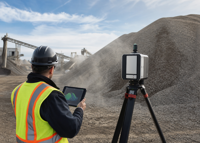 LiDAR stockpile monitoring field application scene