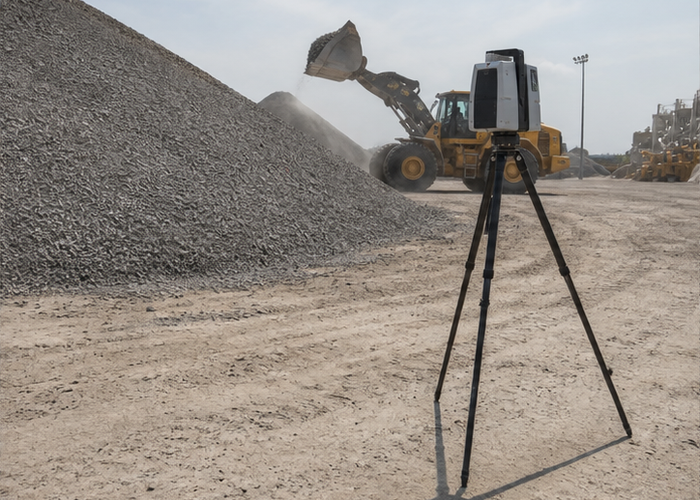 LiDAR volume boundary survey in a realistic field scene