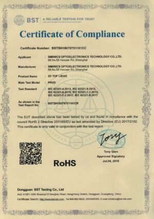 Pavo LiDAR detection report certification