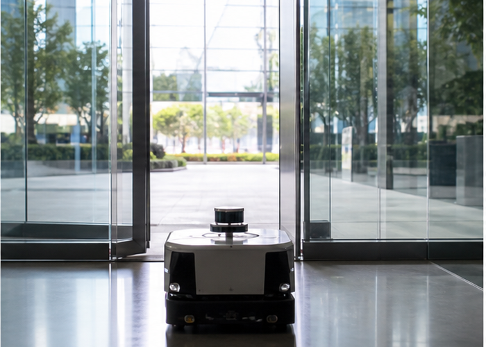 robotic LiDAR glass-route test in a realistic field scene