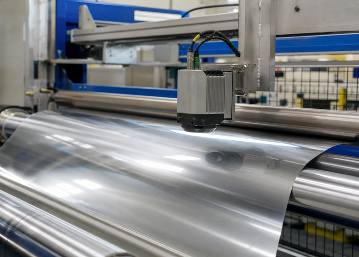 3D LiDAR profiling aluminum foil on an industrial converting line in a realistic LiDAR application scene