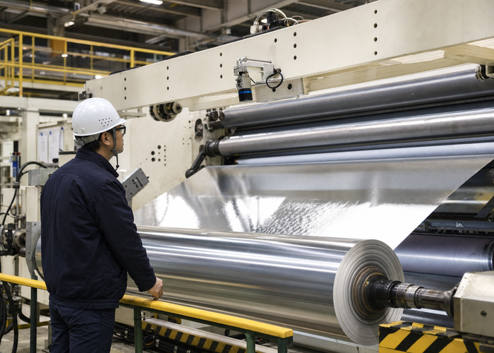 3D LiDAR profiling aluminum foil on an industrial converting line validation scene 3