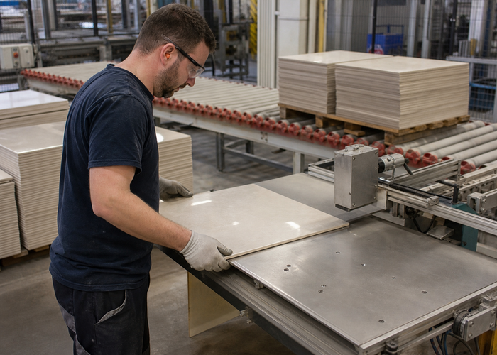 3D laser profiling of ceramic tiles on a production line validation scene 3