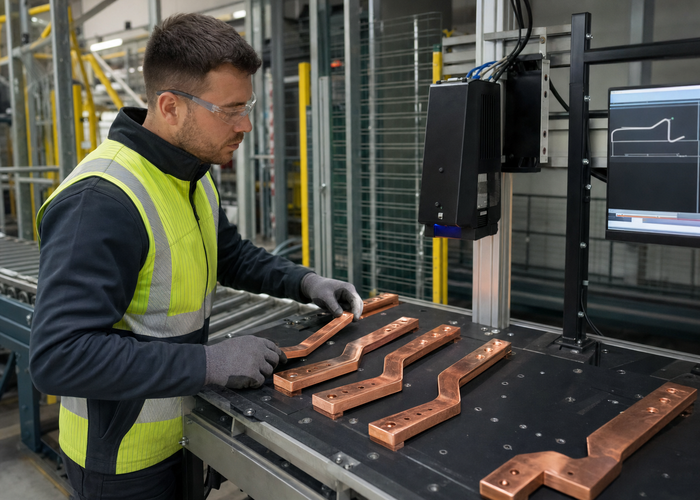 3D laser profiling of copper busbars validation scene 3