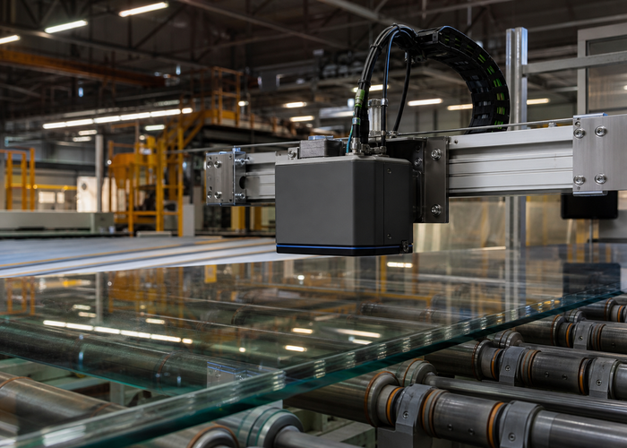 3D LiDAR profiling float glass on an industrial line in a realistic LiDAR application scene