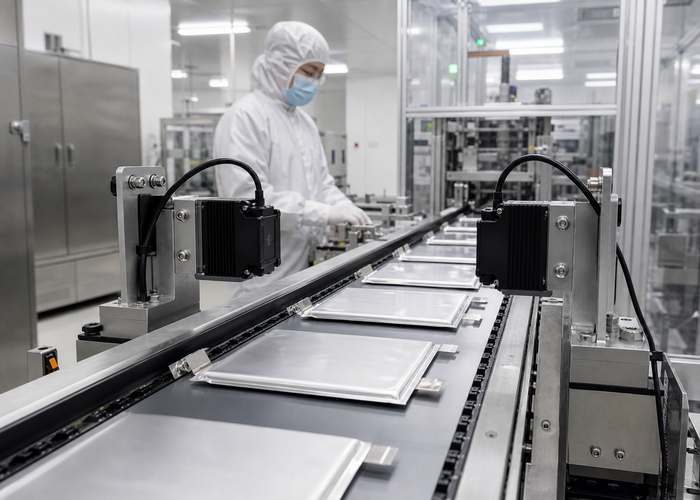 3D laser profiling of pouch battery cells on a production line in a realistic LiDAR application scene