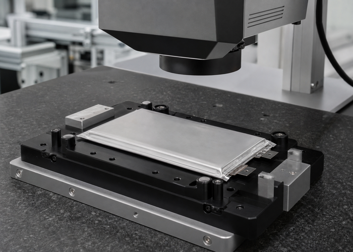 3D laser profiling of pouch battery cells on a production line validation scene 2