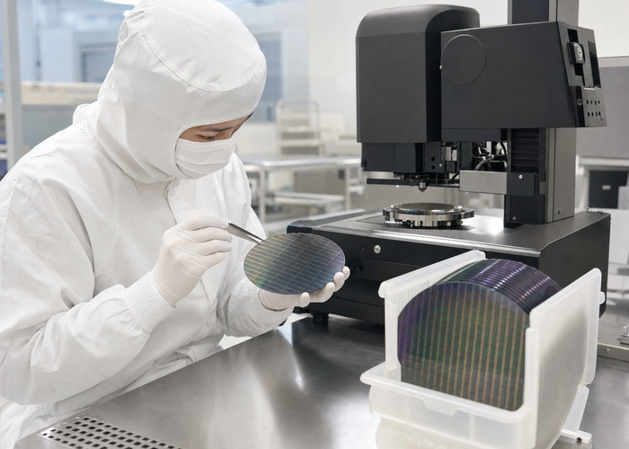 3D laser profiling of solar wafers on a clean production line validation scene 3