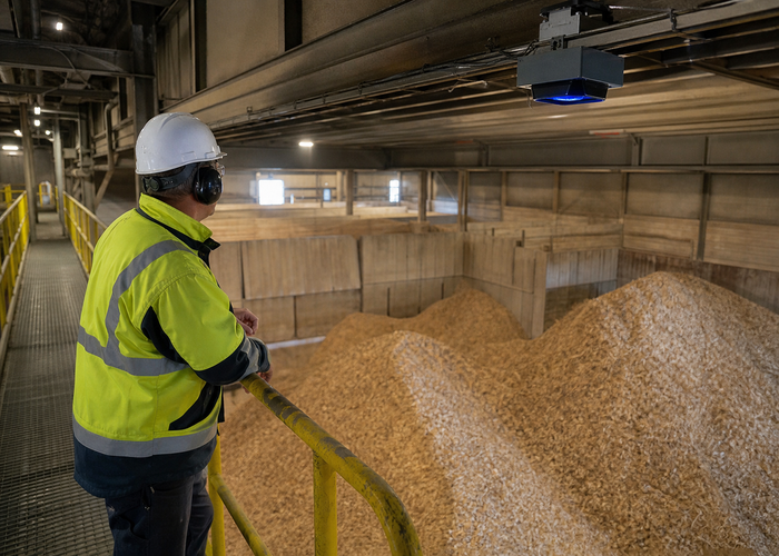 fixed LiDAR monitoring indoor wood-chip stockpiles validation scene 3