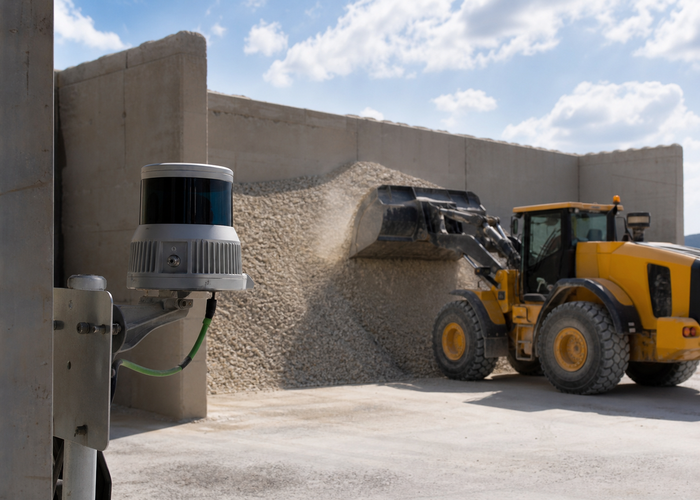 fixed LiDAR monitoring limestone in a covered storage hall validation scene 3