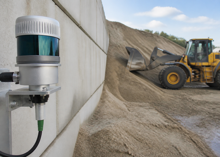 fixed LiDAR monitoring sand in a covered storage hall validation scene 3