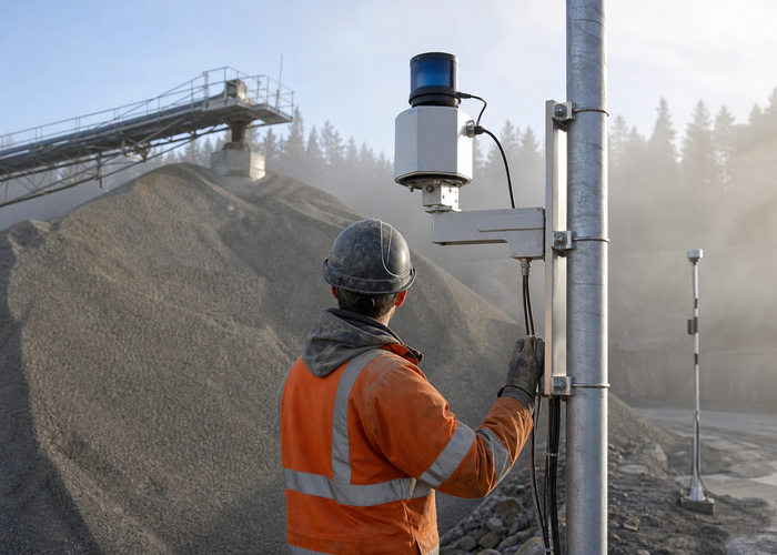 fixed LiDAR stockpile monitoring in fog validation scene 3