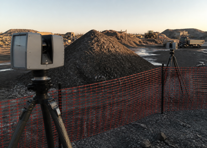 fixed LiDAR stockpile monitoring validation scene 3