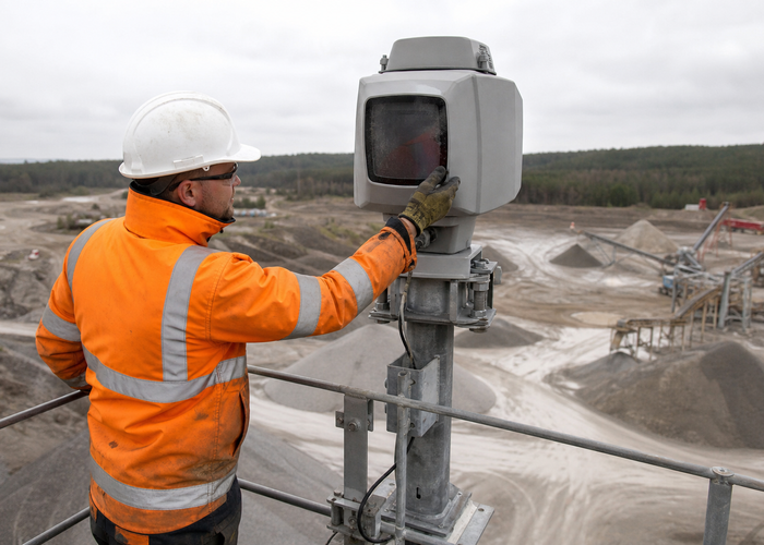 fixed LiDAR stockpile scanner maintenance in a realistic LiDAR application scene