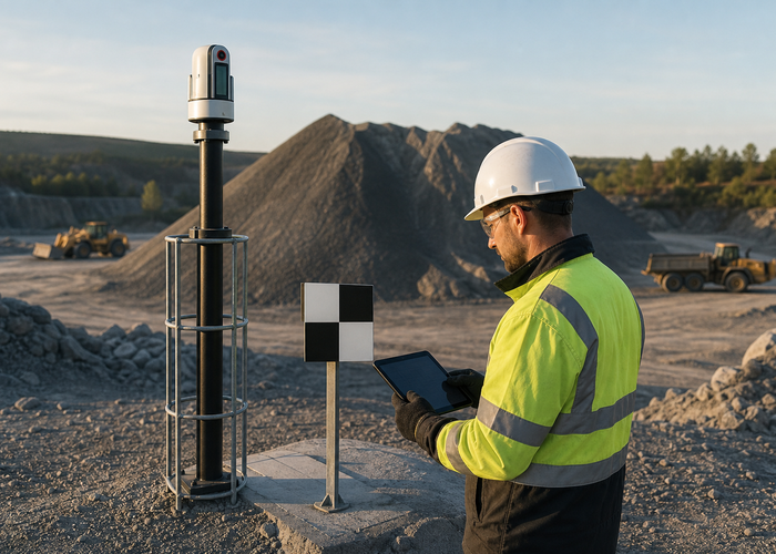 fixed LiDAR stockpile scanner maintenance validation scene 3