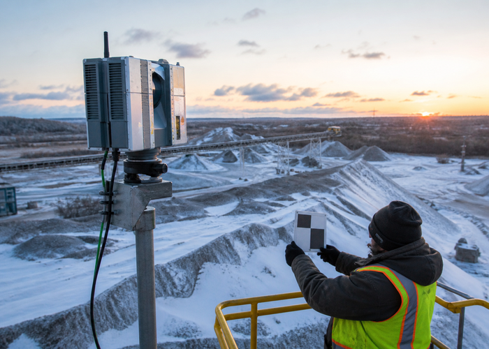 winter fixed LiDAR stockpile monitoring in a realistic LiDAR application scene