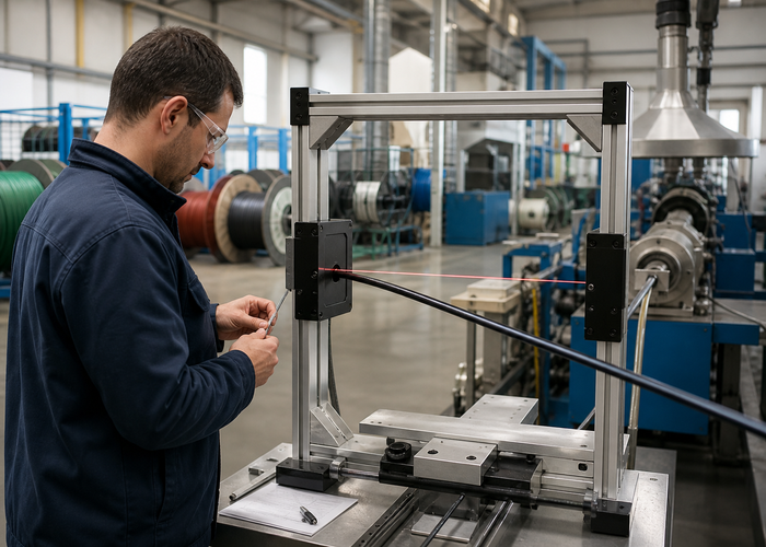 laser profiling on a cable extrusion line validation scene 3
