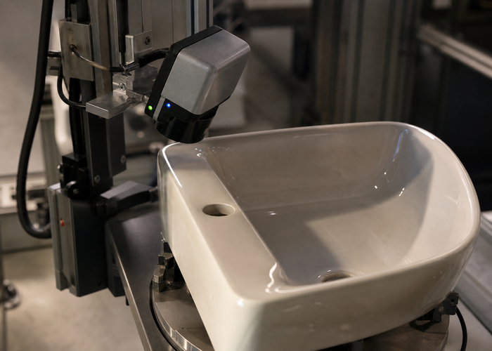 LiDAR profiling glazed ceramic sanitaryware on a production line validation scene 2