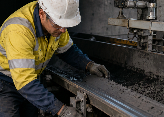 industrial LiDAR profiler monitoring conveyor belt alignment and spillage validation scene 2
