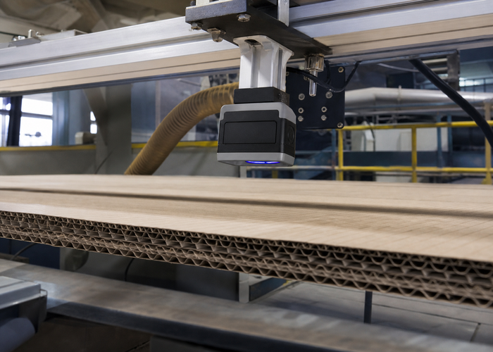 LiDAR profiling corrugated board on a production line in a realistic LiDAR application scene