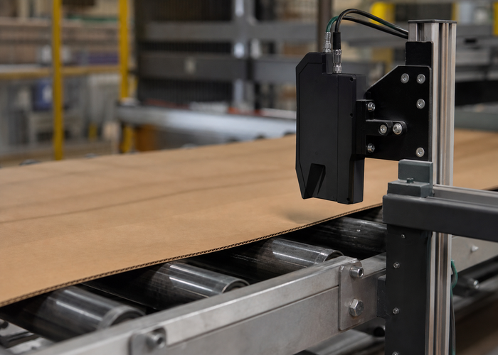 LiDAR profiling corrugated board on a production line validation scene 2