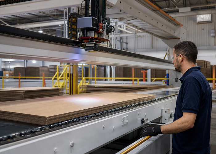 LiDAR profiling corrugated board on a production line validation scene 3
