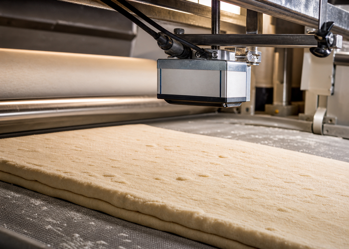 laser profiling of dough sheet thickness on a bakery production line validation scene 2