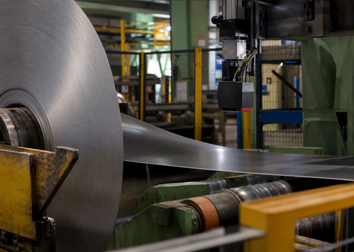 LiDAR profiling steel strip on a coil processing line in a realistic LiDAR application scene