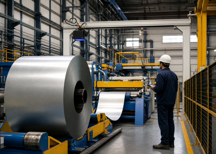 LiDAR profiling steel strip on a coil processing line validation scene 3