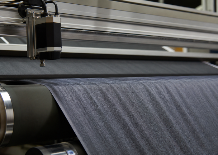 LiDAR profiling textile fabric on a finishing line validation scene 2