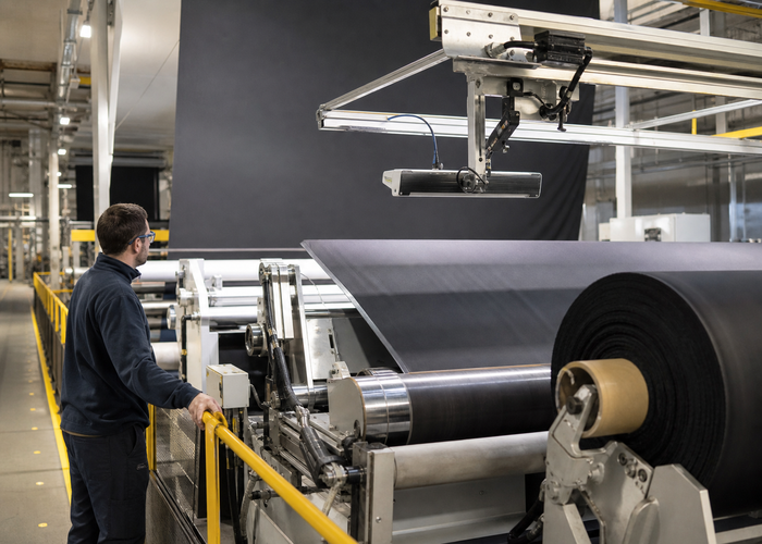 LiDAR profiling textile fabric on a finishing line validation scene 3
