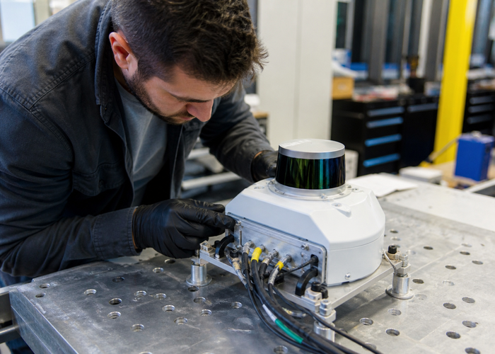 LiDAR sensor drop qualification in a test laboratory validation scene 2