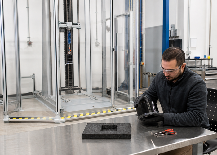 LiDAR sensor drop qualification in a test laboratory validation scene 3