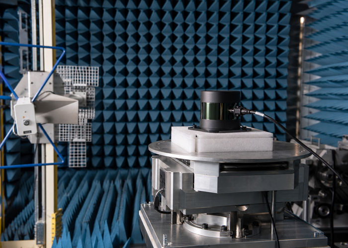 LiDAR sensor electromagnetic compatibility qualification in a laboratory in a realistic LiDAR application scene