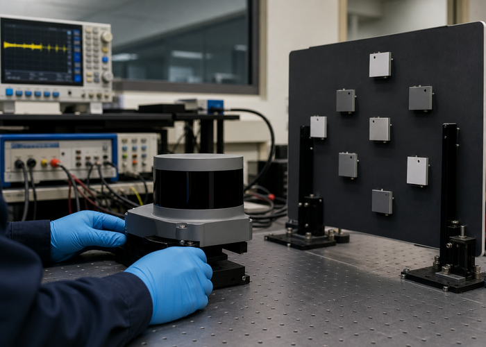 LiDAR sensor EMC qualification laboratory validation scene 3